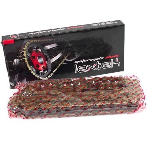 Lextek Motorcycle Drive Chain 420-106 Links Gold